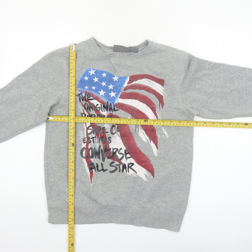 Converse Boys Grey Graphic Flag Sweatshirt 10-12 Years Pullover Fleece