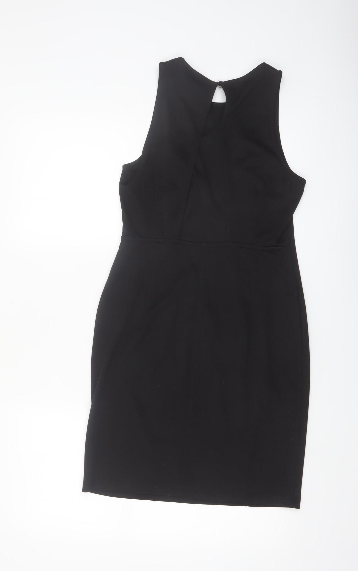 H&M Women’s Black Sheath Knee Length Sleeveless Dress Size 12