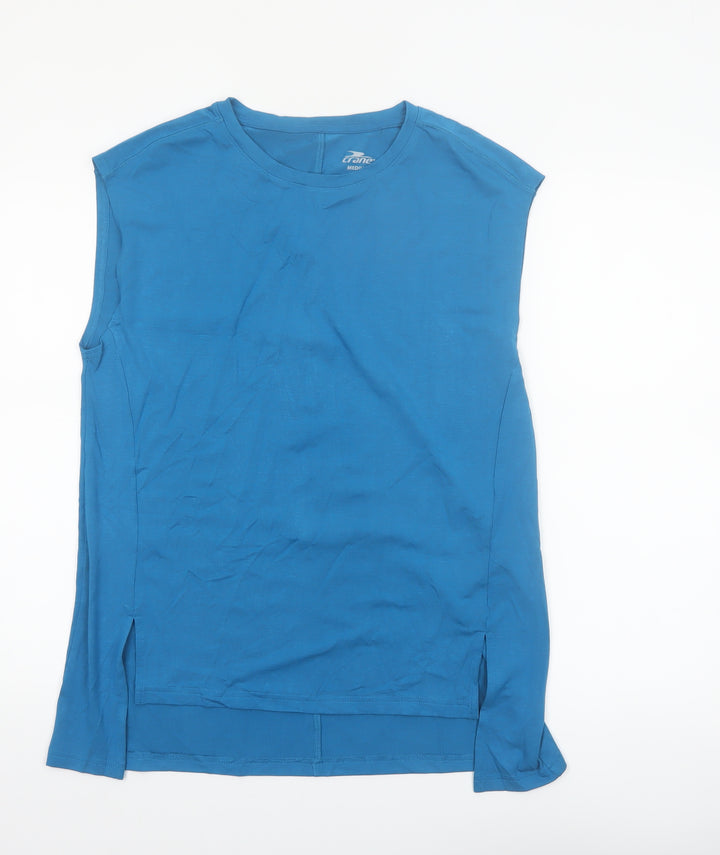 Crane Womens Blue Sleeveless Regular Fit Activewear Tank Top Size M