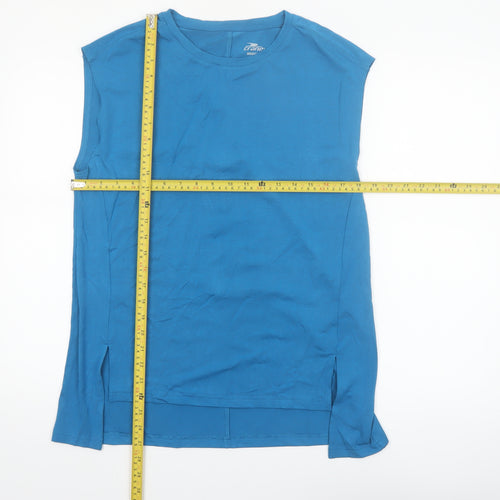 Crane Womens Blue Sleeveless Regular Fit Activewear Tank Top Size M