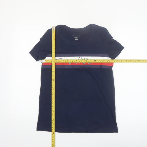 Tommy Hilfiger Women's Blue Relaxed Fit Logo T-Shirt XS