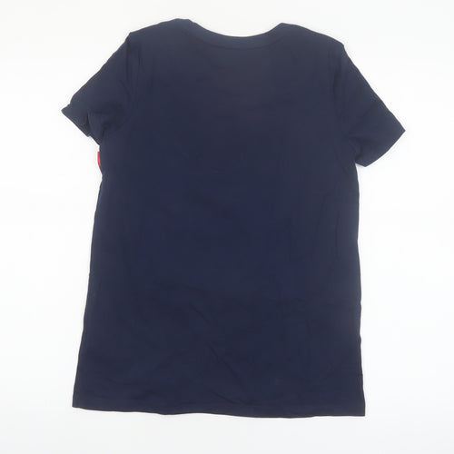 Tommy Hilfiger Women's Blue Relaxed Fit Logo T-Shirt XS