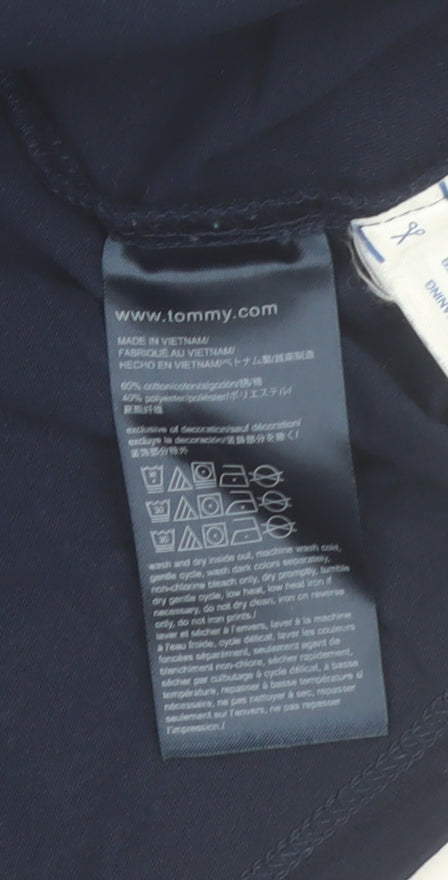 Tommy Hilfiger Women's Blue Relaxed Fit Logo T-Shirt XS