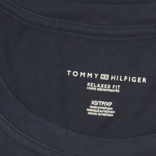 Tommy Hilfiger Women's Blue Relaxed Fit Logo T-Shirt XS
