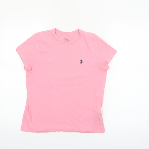Ralph Lauren Womens Pink Slim Fit Cotton T-Shirt Size S