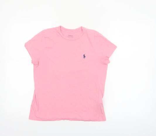 Ralph Lauren Womens Pink Slim Fit Cotton T-Shirt Size S