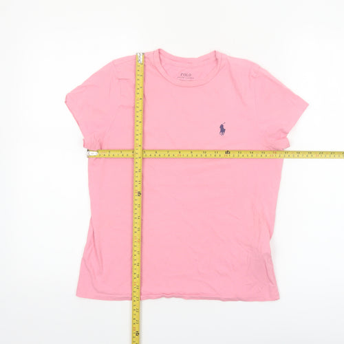 Ralph Lauren Womens Pink Slim Fit Cotton T-Shirt Size S