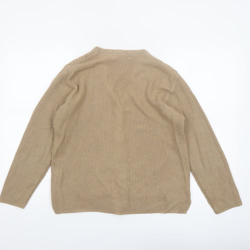 Naura's Women Beige Cable-Knit Long Sleeve Cardigan Size 12