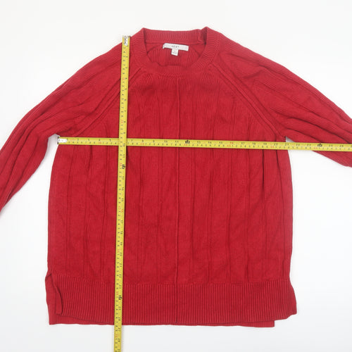 NEXT Women’s Red Crew Neck Cable Knit Jumper Size 16