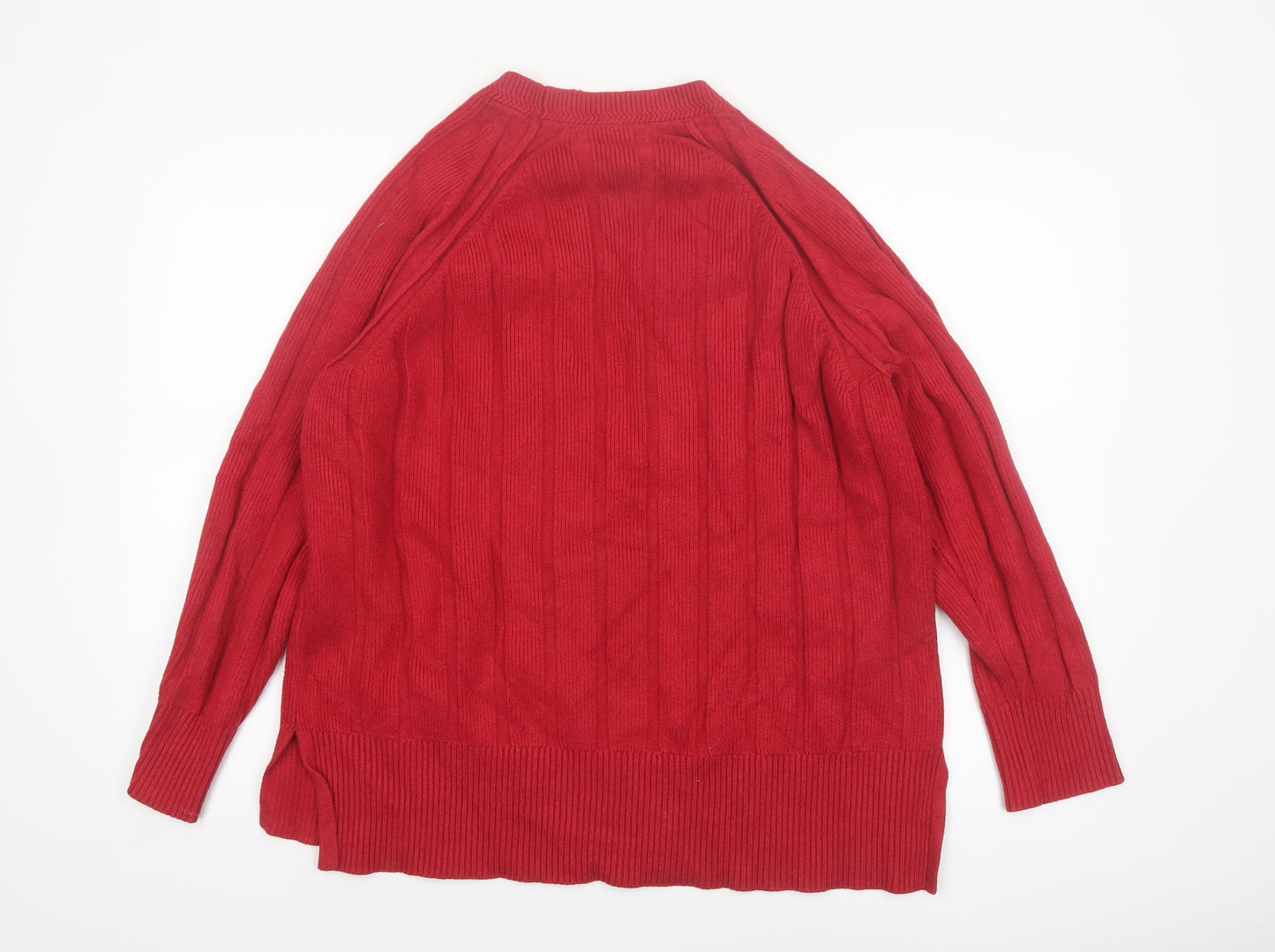 NEXT Women’s Red Crew Neck Cable Knit Jumper Size 16