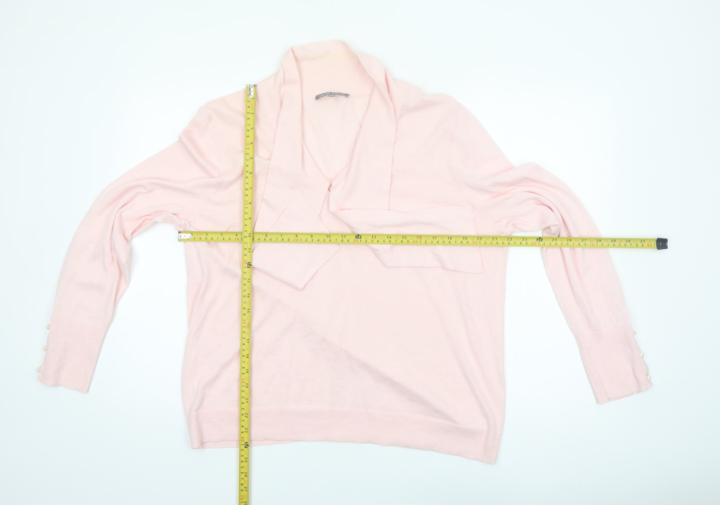 Laura Ashley Women’s Pink Cotton Cashmere Cowl Neck Jumper UK 20