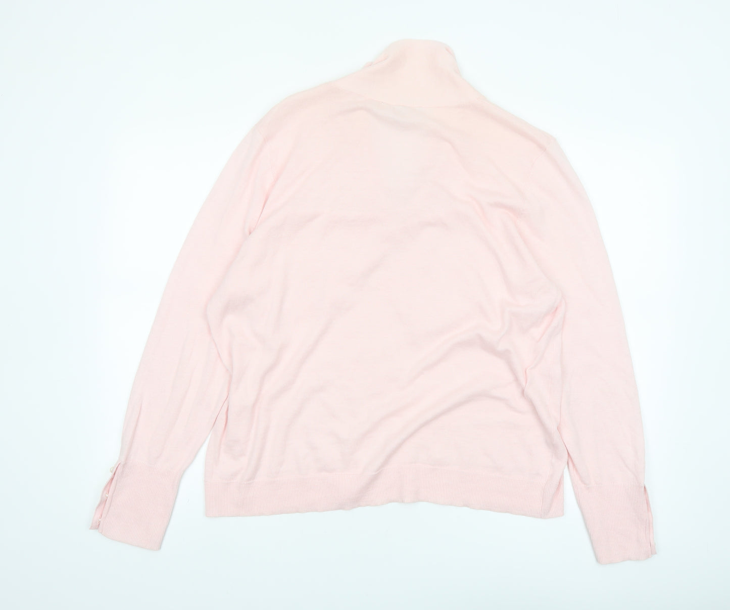 Laura Ashley Women’s Pink Cotton Cashmere Cowl Neck Jumper UK 20