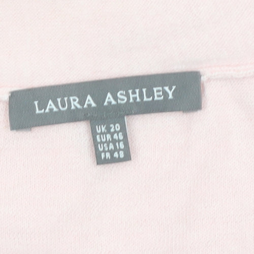 Laura Ashley Women’s Pink Cotton Cashmere Cowl Neck Jumper UK 20