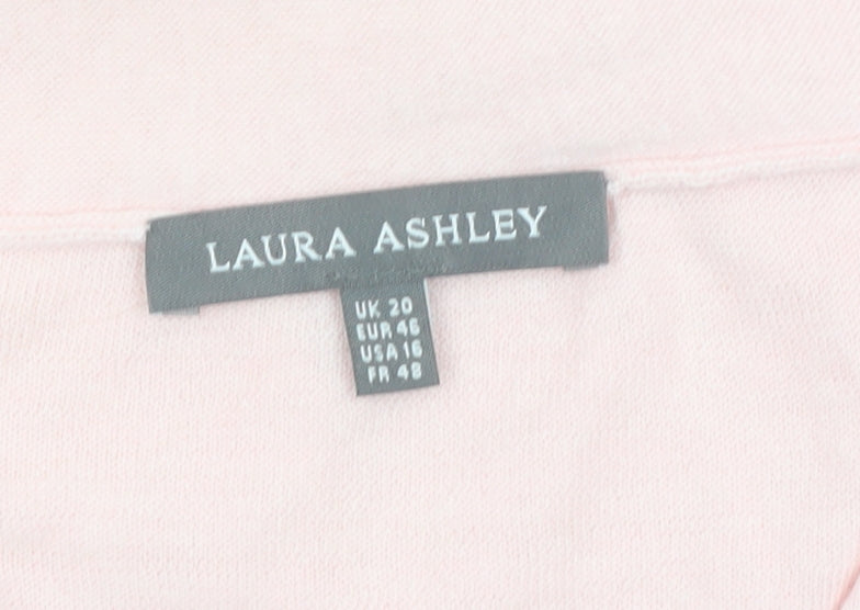 Laura Ashley Women’s Pink Cotton Cashmere Cowl Neck Jumper UK 20