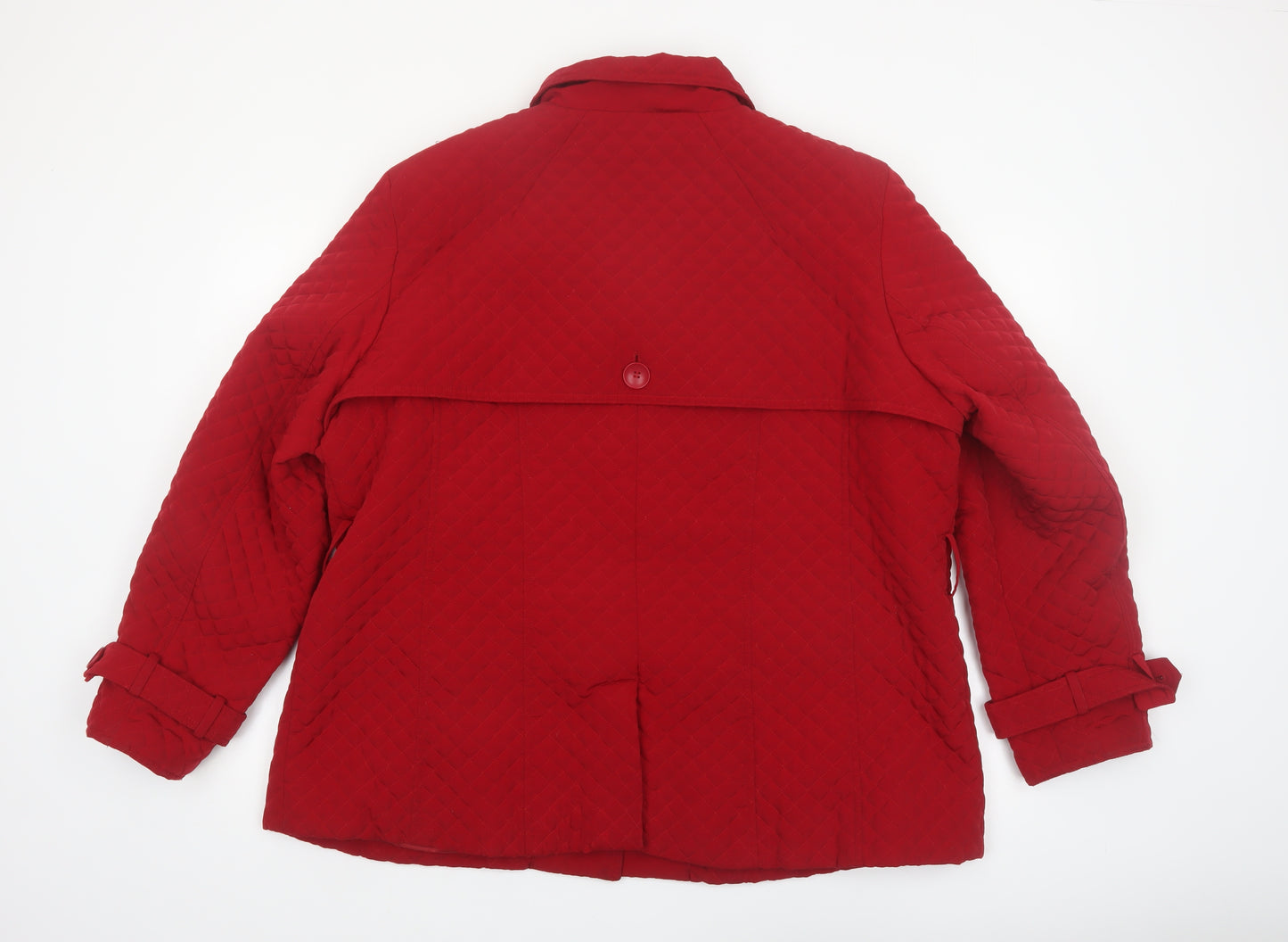 Esprit Men's Red Quilted Mid-Length Coat 2XL Polyester