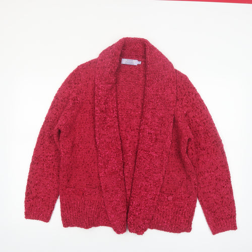 Honor Millburn Women’s Red Chunky Knit Open Cardigan Size 14-16