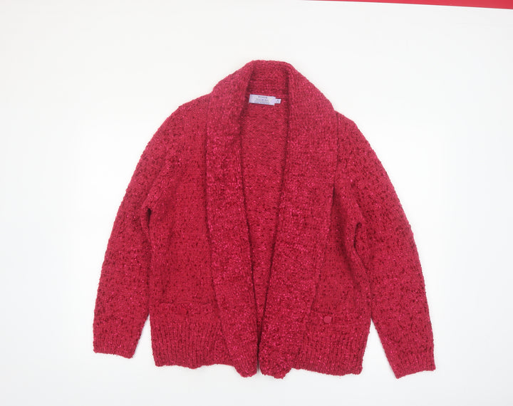 Honor Millburn Women’s Red Chunky Knit Open Cardigan Size 14-16