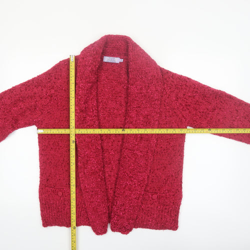 Honor Millburn Women’s Red Chunky Knit Open Cardigan Size 14-16