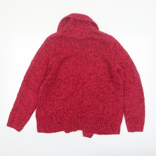 Honor Millburn Women’s Red Chunky Knit Open Cardigan Size 14-16