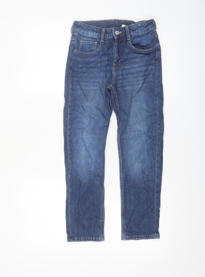 H&M Boys Blue Straight Leg Adjustable Waist Jeans 10 Years