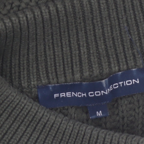 French Connection Women's Green Cold Shoulder Knit Jumper M