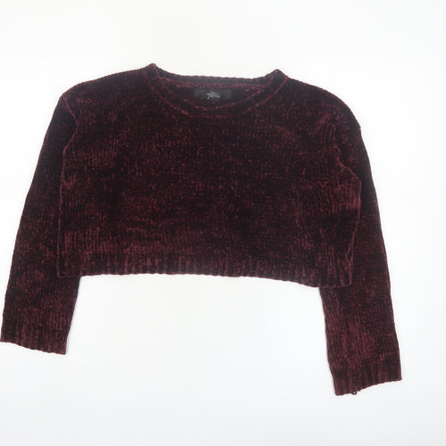 Forever 21 Women's Purple Velvet Long Sleeve Pullover Jumper Size S