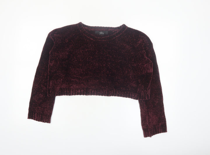 Forever 21 Women's Purple Velvet Long Sleeve Pullover Jumper Size S