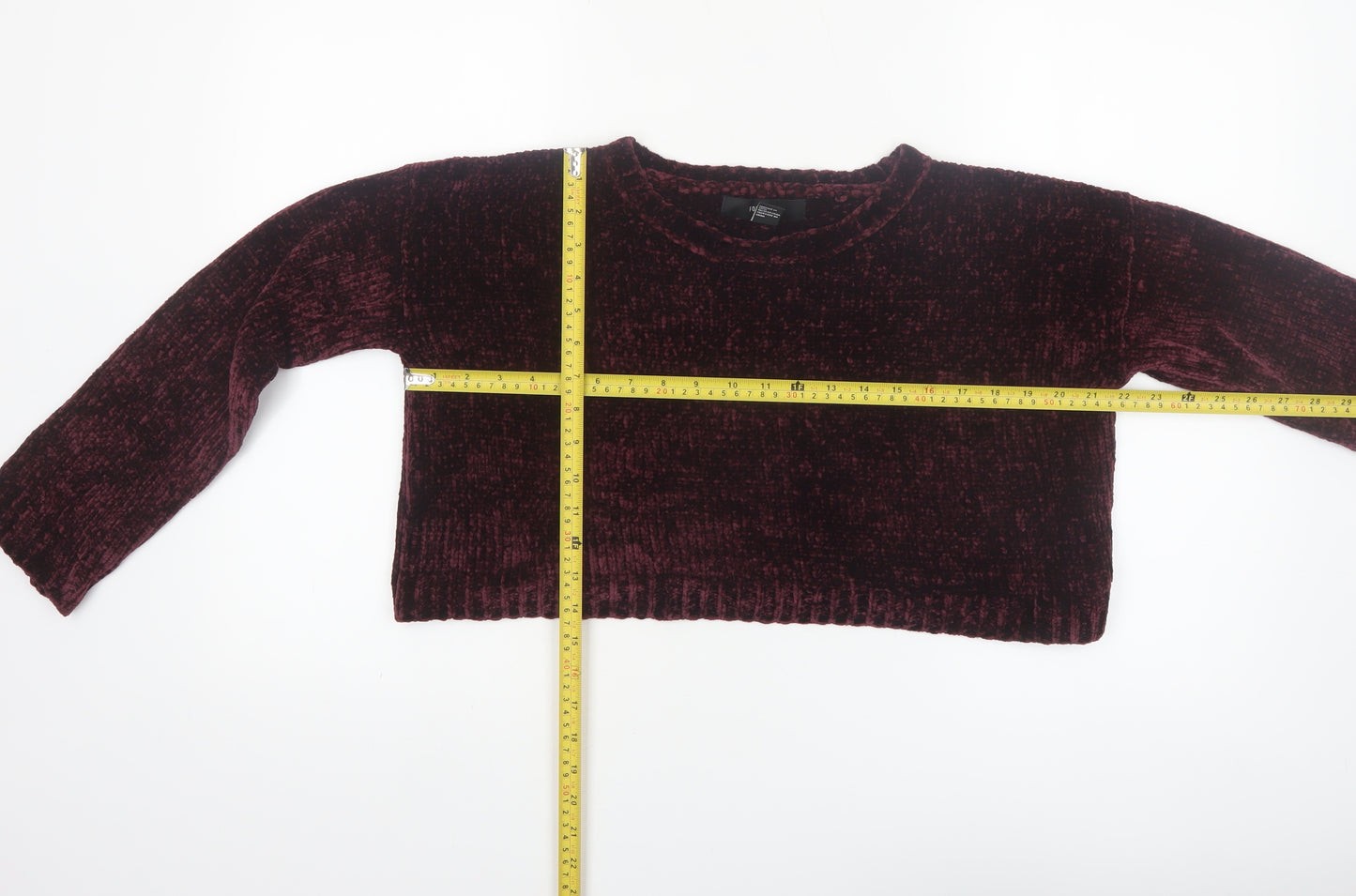 Forever 21 Women's Purple Velvet Long Sleeve Pullover Jumper Size S