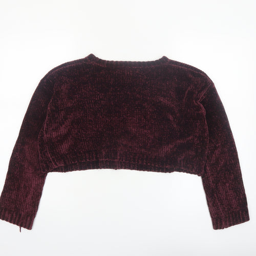 Forever 21 Women's Purple Velvet Long Sleeve Pullover Jumper Size S