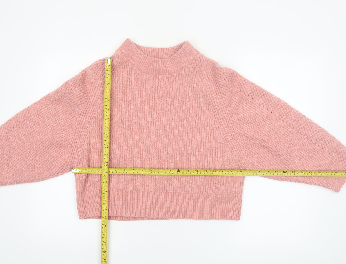 Topshop Women Pink Mock Neck Knit Pullover Jumper Size S