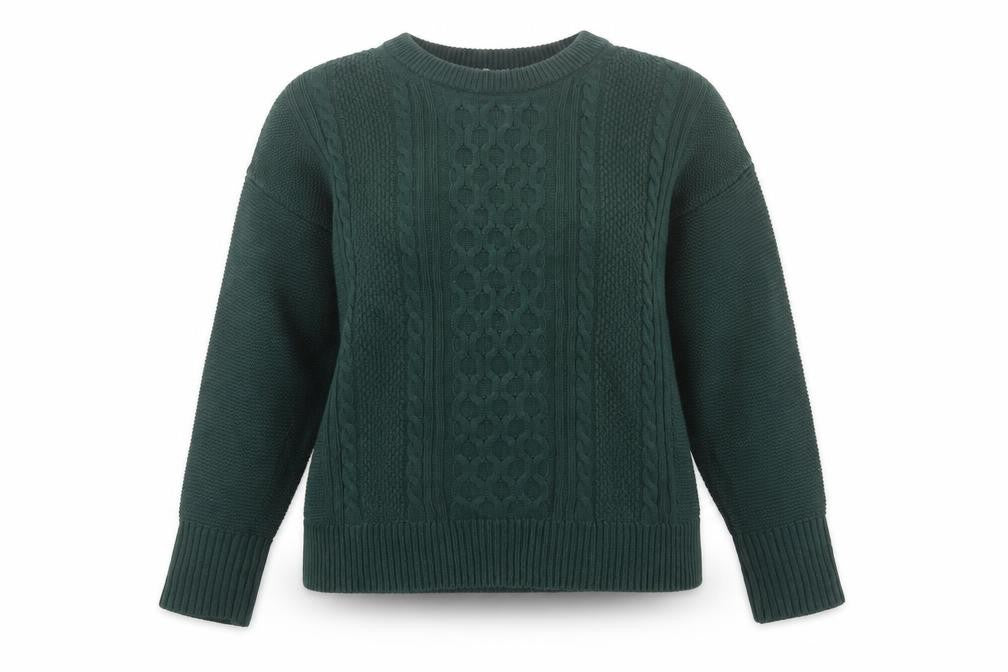 Gap Womens Green Cotton Cable Knit Jumper Size 12