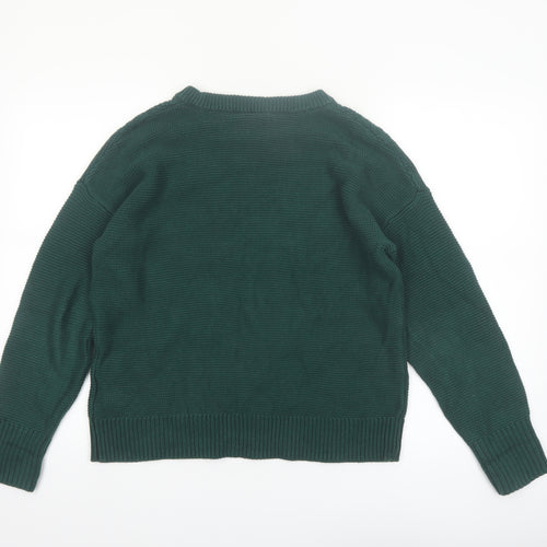 GAP Womens Green Cotton Cable Knit Jumper Size 12