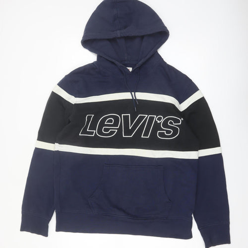 Levi's Men's Blue Logo Pullover Hoodie Size L Fleece