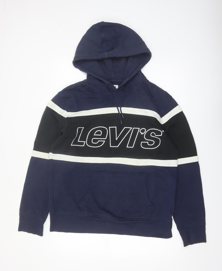 Levi's Men's Blue Logo Pullover Hoodie Size L Fleece