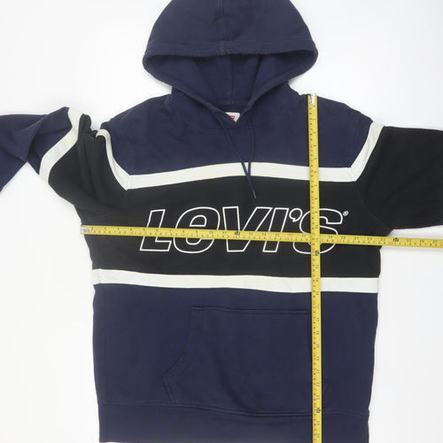 Levi's Men's Blue Logo Pullover Hoodie Size L Fleece