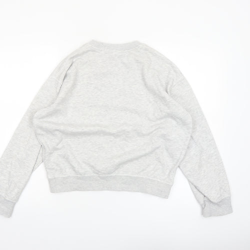 H&M Womens Grey XS Pullover Crew Neck Sweatshirt NEW YORK Print