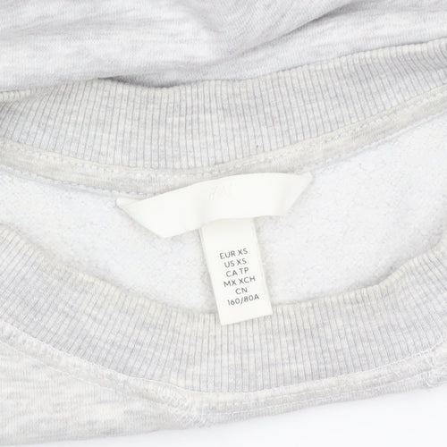 H&M Womens Grey XS Pullover Crew Neck Sweatshirt NEW YORK Print