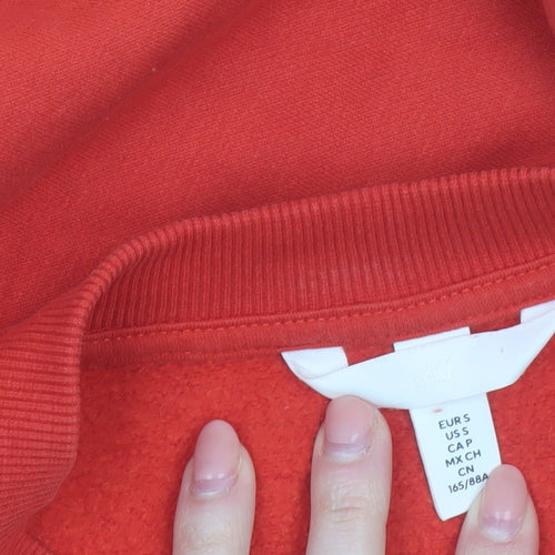 H&M Women Red Paris Rue Charlot Pullover Sweatshirt Size S