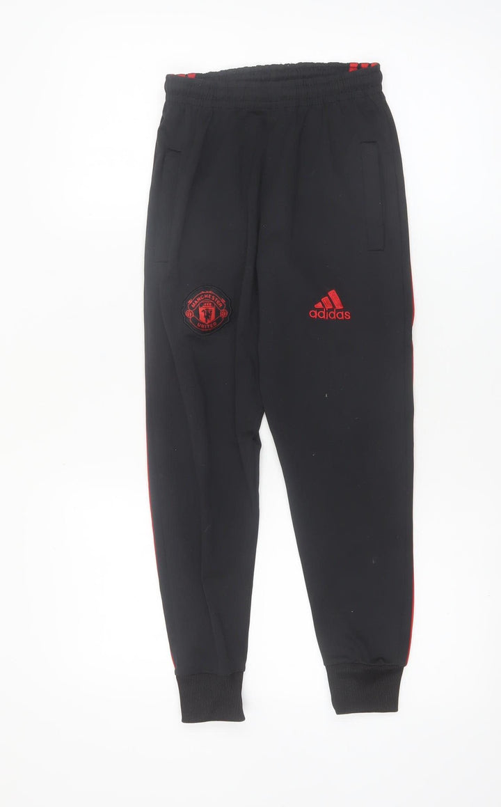 Adidas Boys Black Manchester United Joggers 14 Years Football Activewear