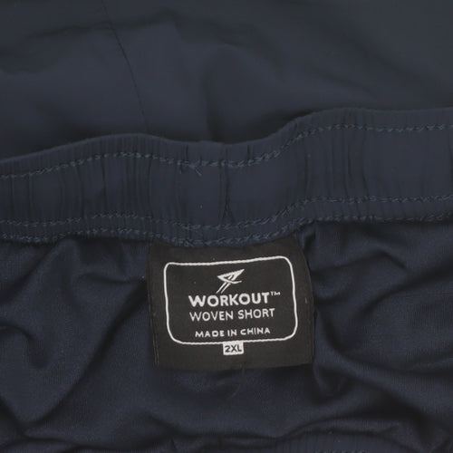 Workout Men's Blue Green 2XL Athletic Woven Quick Dry Shorts