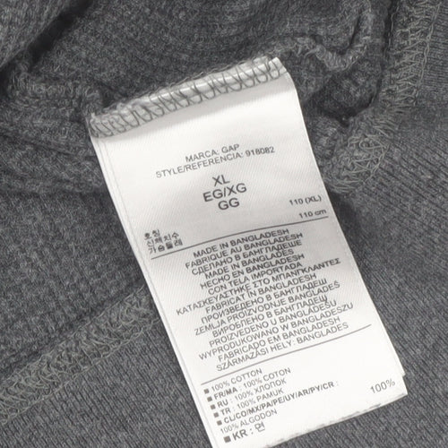 Gap Men's Grey Full Zip Hoodie XL Cotton Knit Casual