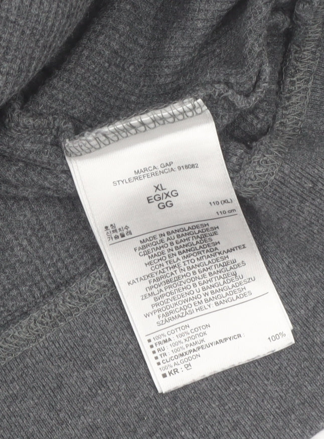 Gap Men's Grey Full Zip Hoodie XL Cotton Knit Casual