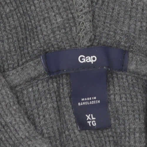 Gap Men's Grey Full Zip Hoodie XL Cotton Knit Casual