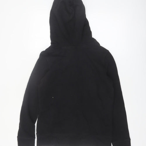 Adidas Womens Black Hooded Pullover Sweatshirt Size 8 Cotton Blend