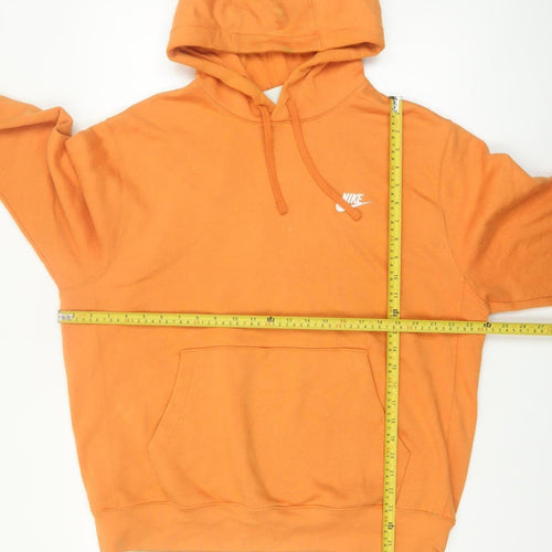 Nike Men's Orange Pullover Hoodie L Regular Fit Sportswear