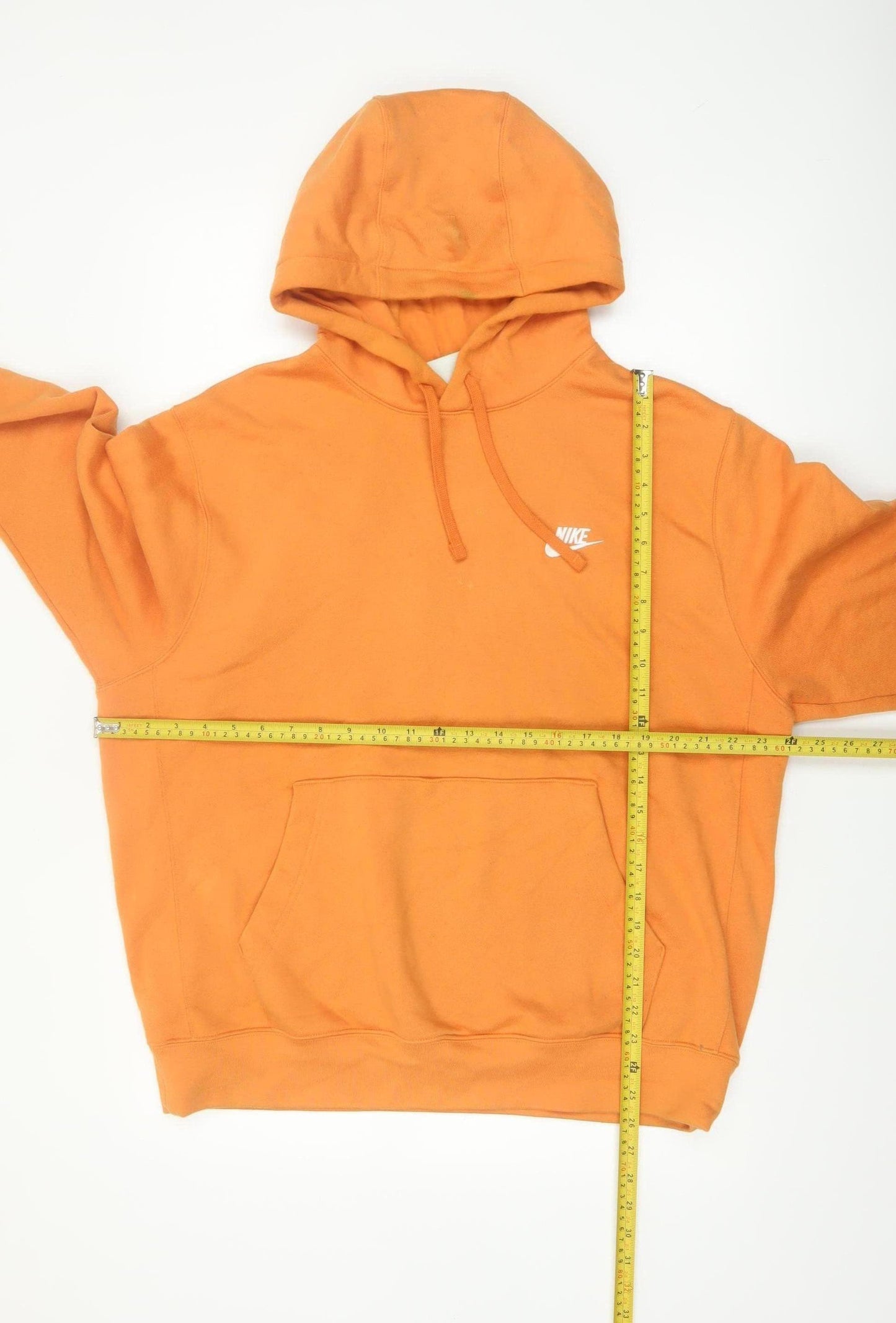 Nike Men's Orange Pullover Hoodie L Regular Fit Sportswear