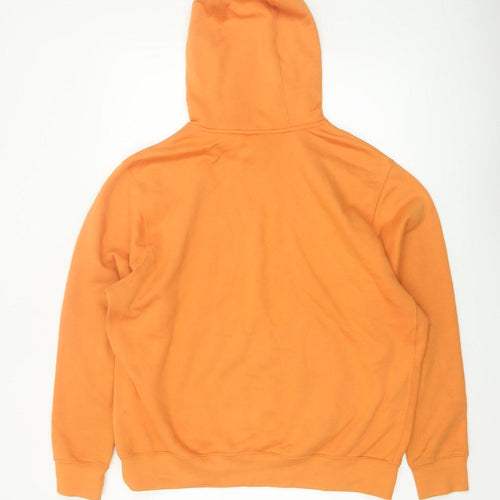 Nike Men's Orange Pullover Hoodie L Regular Fit Sportswear