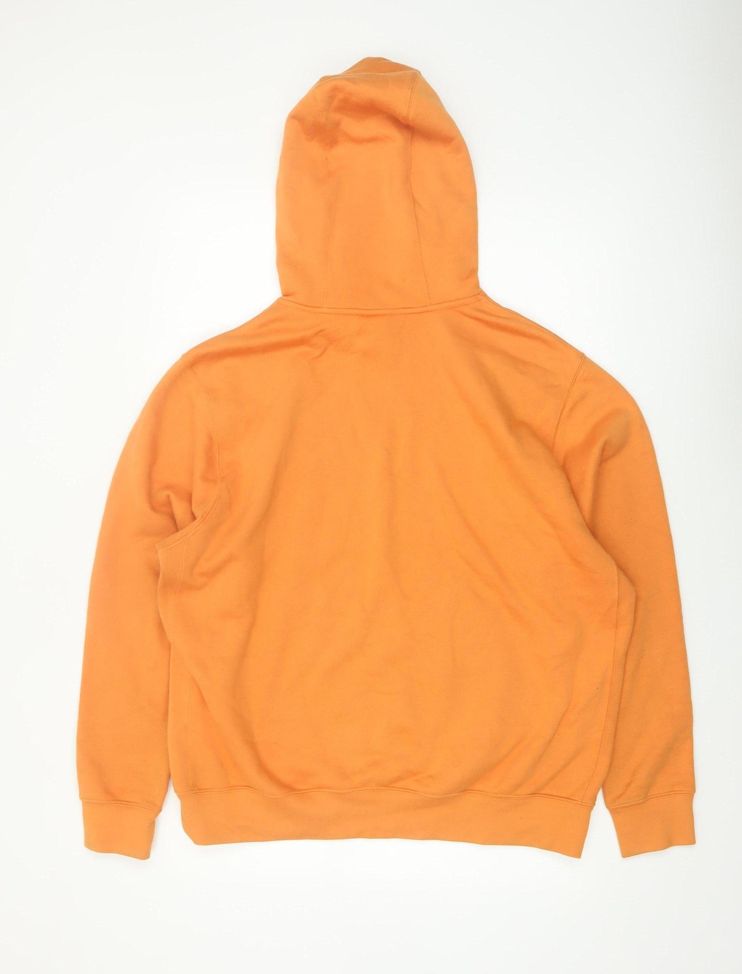 Nike Men's Orange Pullover Hoodie L Regular Fit Sportswear
