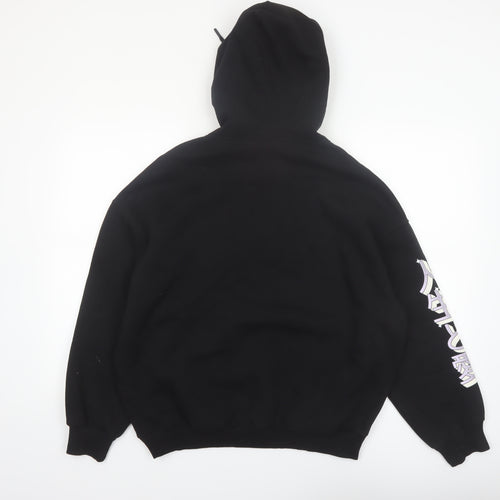 Bershka Men’s Black Anime Graphic Pullover Hoodie Size S