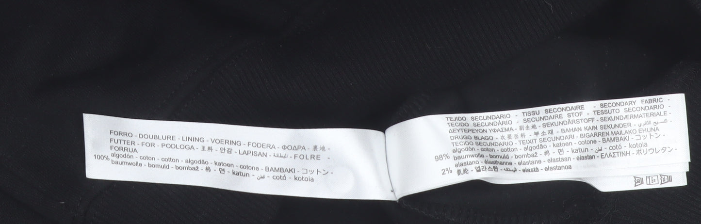 Bershka Men’s Black Anime Graphic Pullover Hoodie Size S
